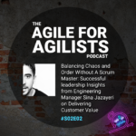 The album cover for Season 1 Episode 2 of the Agile For Agilists Podcast featuring a photo of Sina Jazayeri who is an engineering manager at Adobe Frame.io and a lean agile change maker